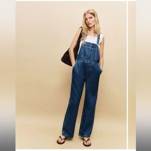 Reformation Arlo Denim Overalls, denim overalls with a relaxed fit. NWT